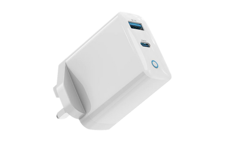 Devia - 65W GaN Type C PD & QC4.0 3-Pin UK Mini Charging Plug - White